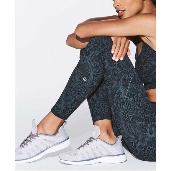 Lululemon Run On Tight 25" Nouveau Mach Blue Black Size 6 High Rise Leggings EUC - Picture 2 of 16